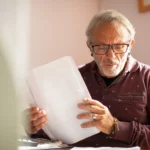 homme regardant les conditions de son contrat d'assurance obsèques